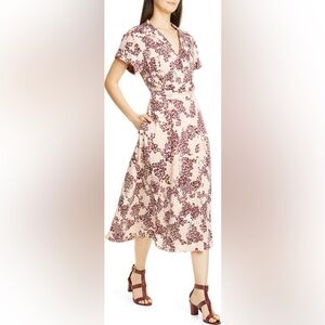 Equipment Orlenna Silk Blend Midi Shirtdress Sz 12